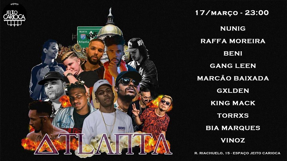 Festa ATLANTA apresenta Raffa Moreira, Nunig, Gxlden, Beni KTT, Marcão Baixada entre outros no Rio de Janeiro