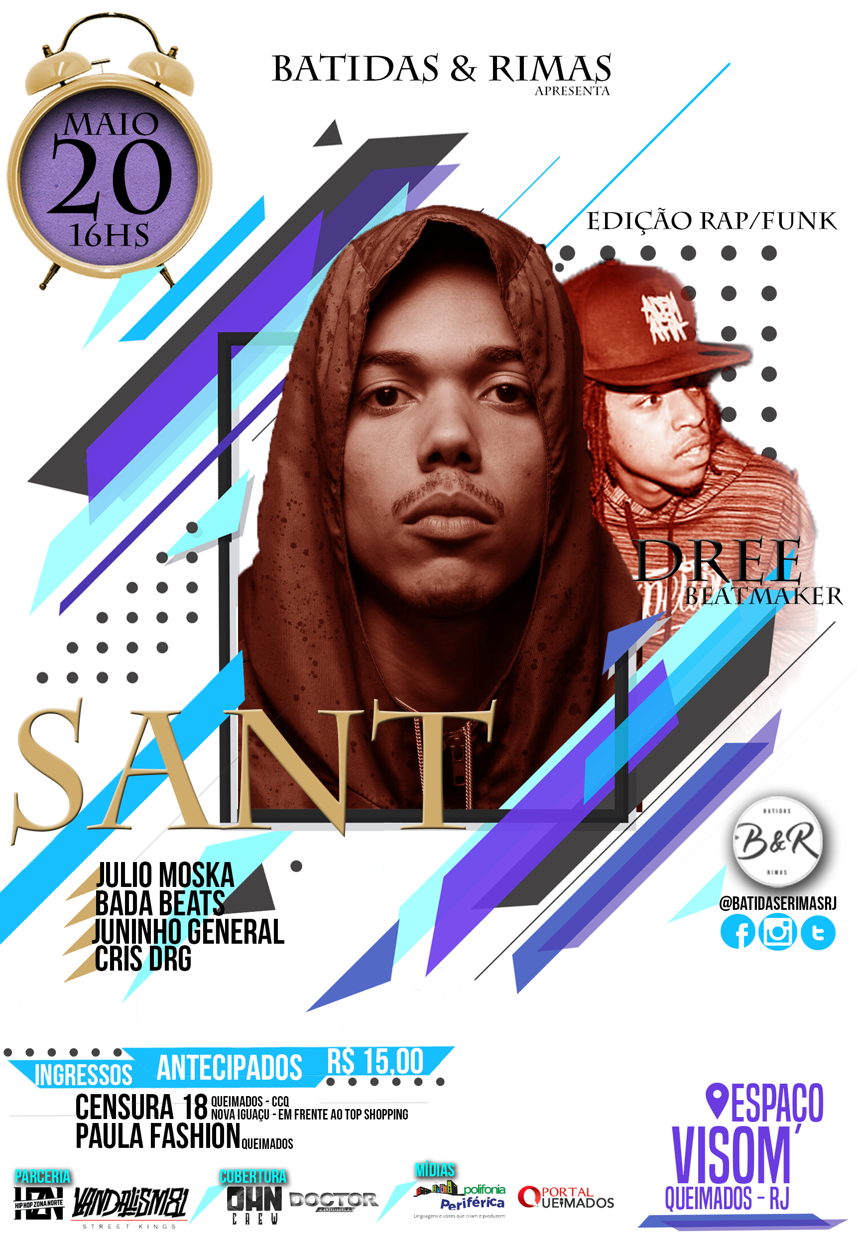 Batidas & Rimas inicia temporada 2018 em grande estilo com SANT e DREE BEATMAKER