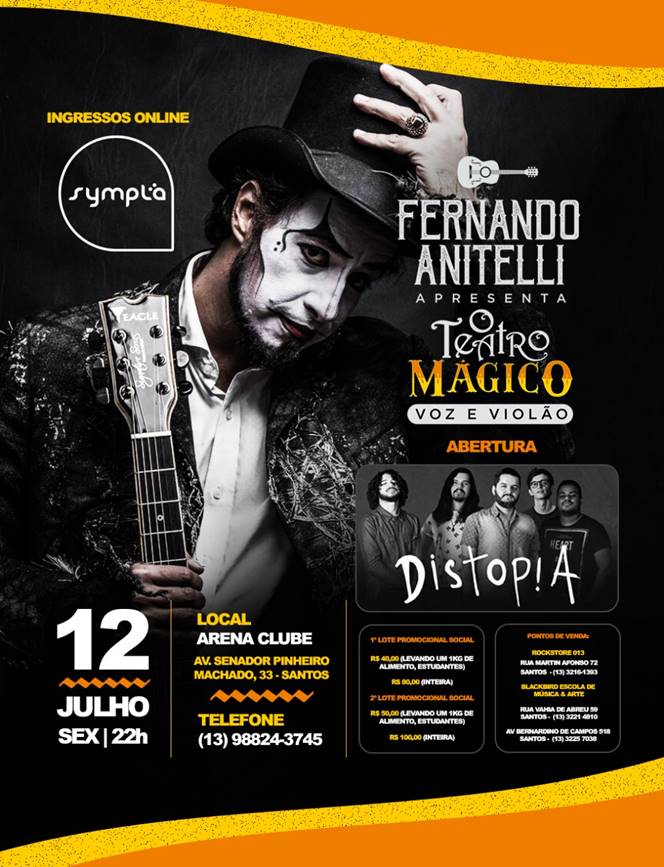 Banda DISTOPIA faz show em Santos no dia 12/07