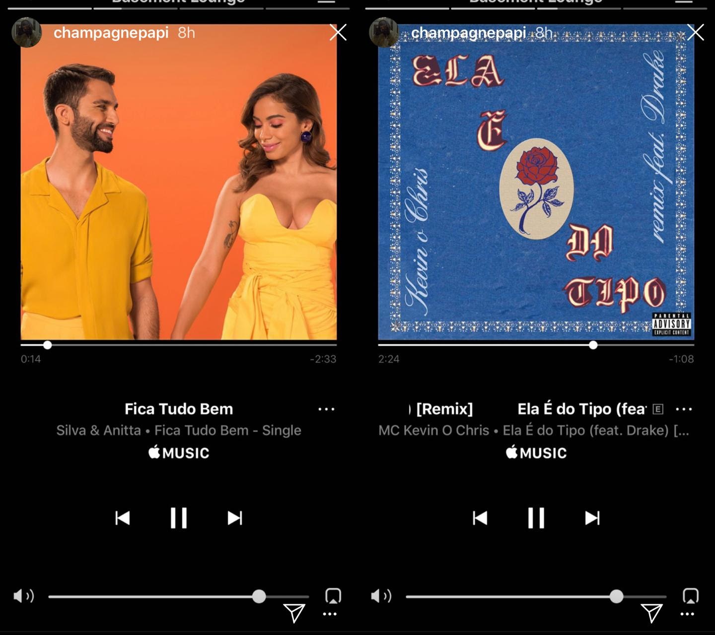 Drake faz post de música do Silva com Anitta e Kevin O Chris